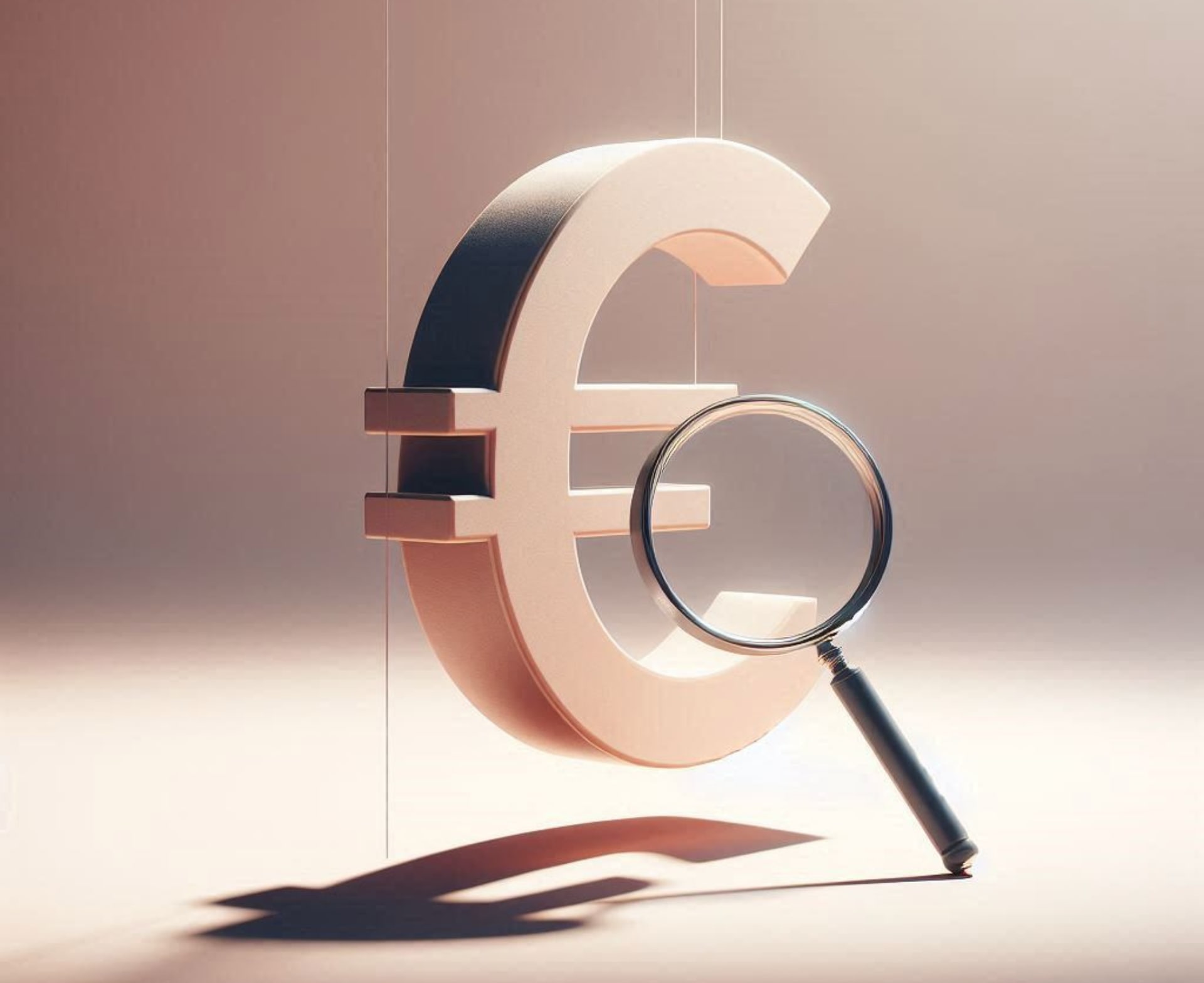 Un signe € et une loupe